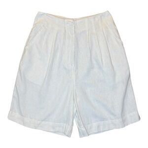 Topshop White Linen Blend High Waist Pleated Shorts Size‎ US 0 NWT